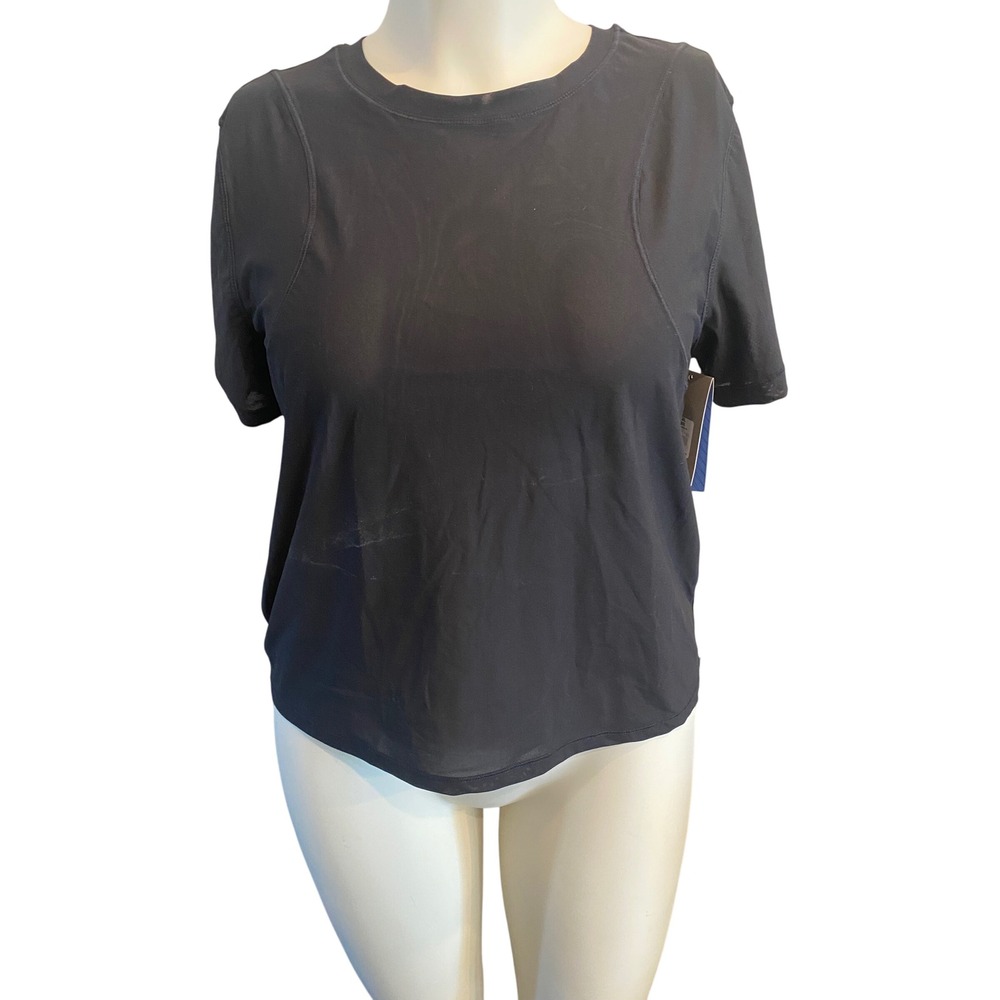 Avia Womens Mesh Seamed Tee Black Soot XXL 20 Activewear Short Sleeve T-Shirt